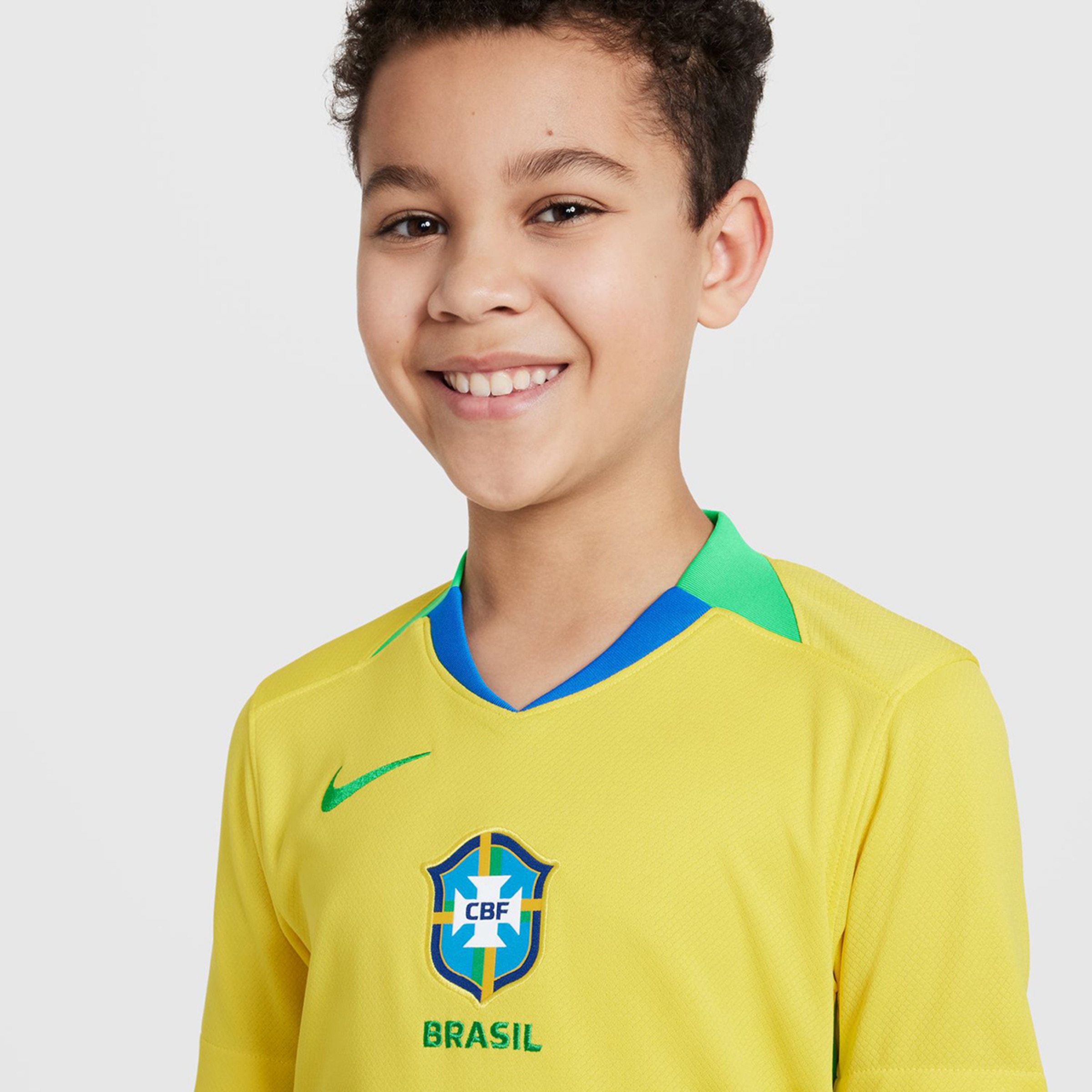 T-shirt de Criança 1.º Equipamento Brasil 2025 Stadium Amarelo-5