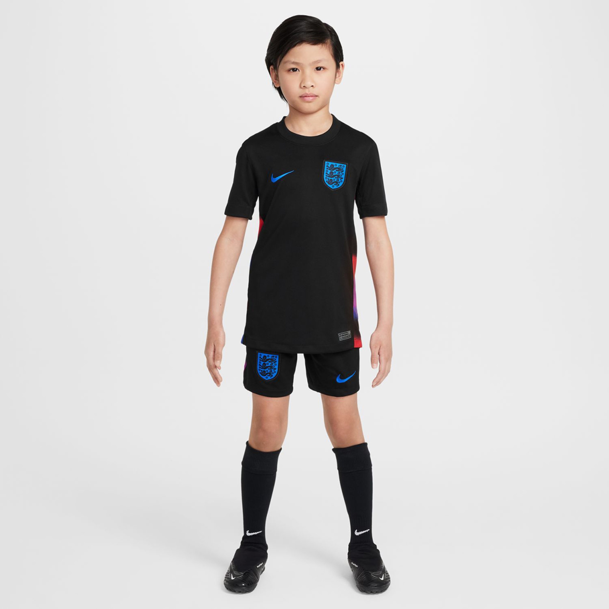 T-shirt de Criança 2.º Equipamento Inglaterra 2025 Stadium Preto-6