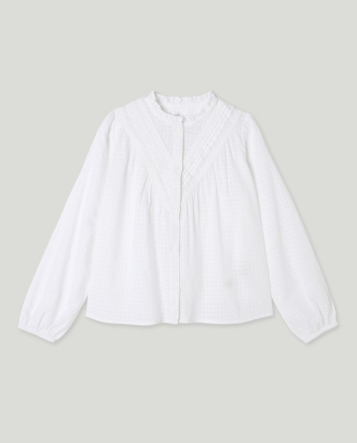 Imagen 0 de Blusa niña cuello alto puntilla