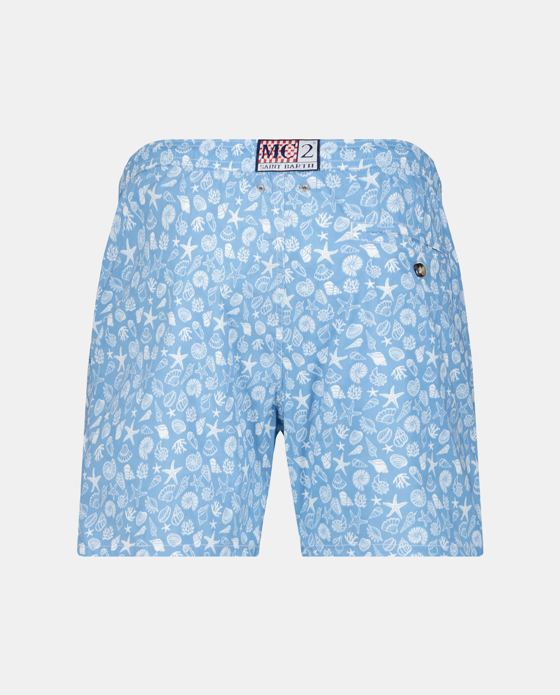 Calções de Banho de 40 cm de Comprimento com Cós Elástico e Dois Bolsos Azul-4