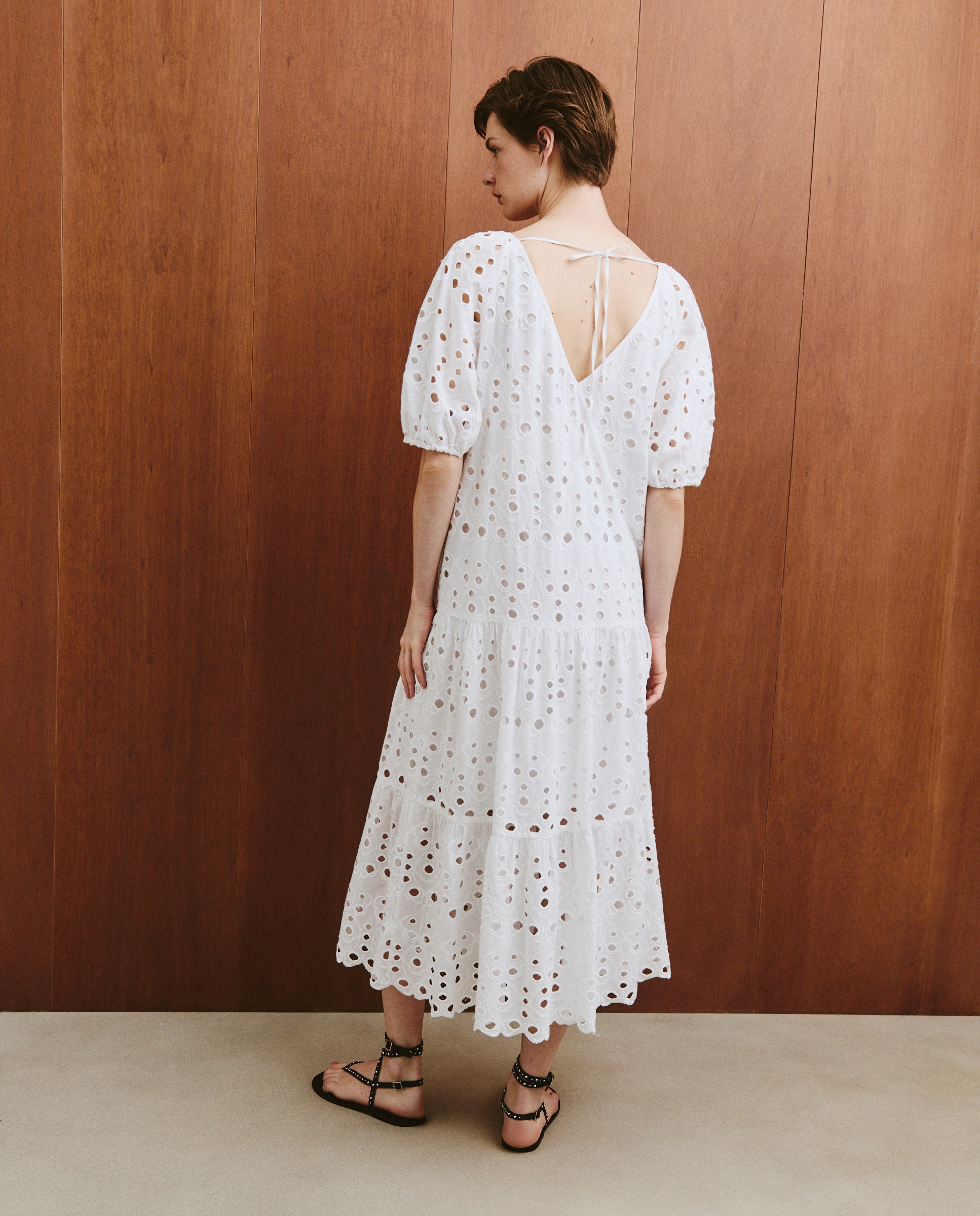 Vestido Comprido Liso Branco-3
