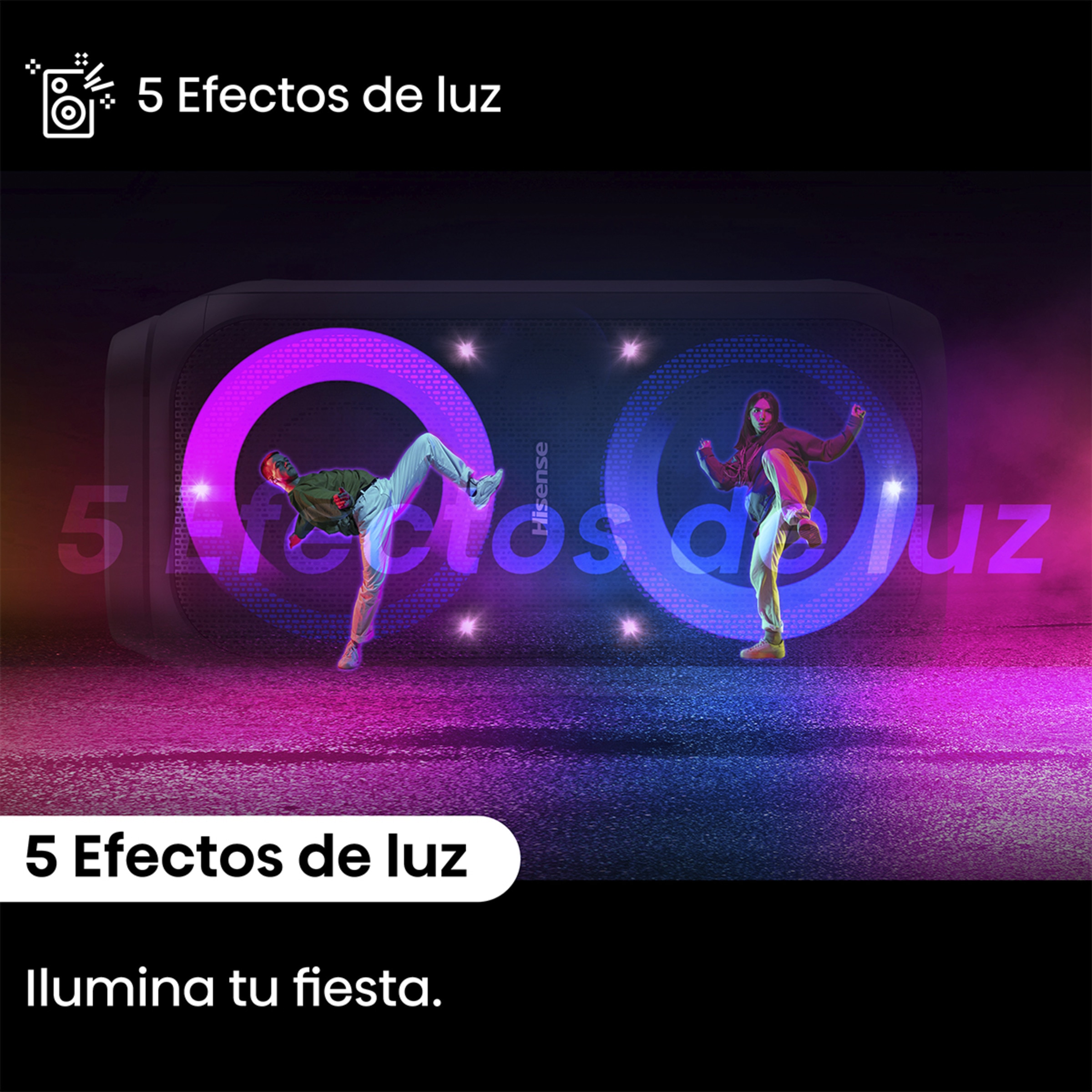 Altavoz portátil alta potencia Hisense Party Rocket 160, 2.0, Bluetooth Negro-8