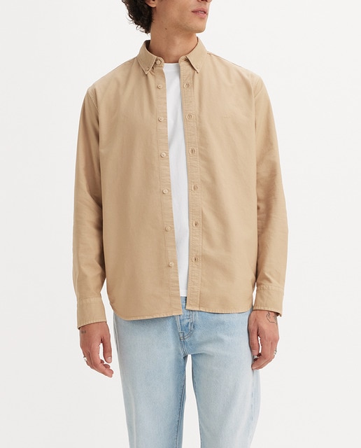 Imagen 0 de Camisa de algodón de hombre de manga larga fit relajado