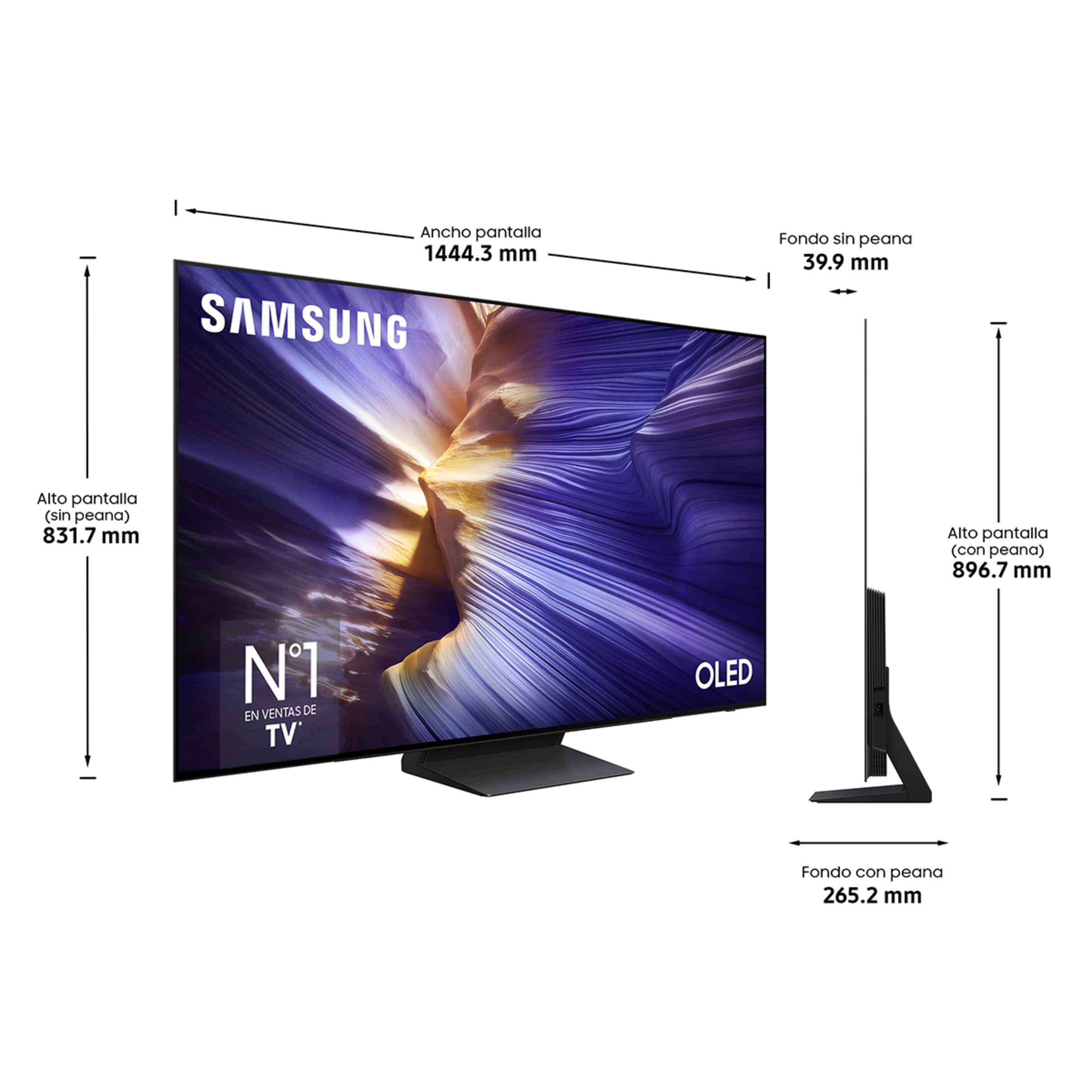TV OLED 163cm (65") Samsung TQ65S93FATXXC 4K Vision AI PANTONE Smart TV Negro-2