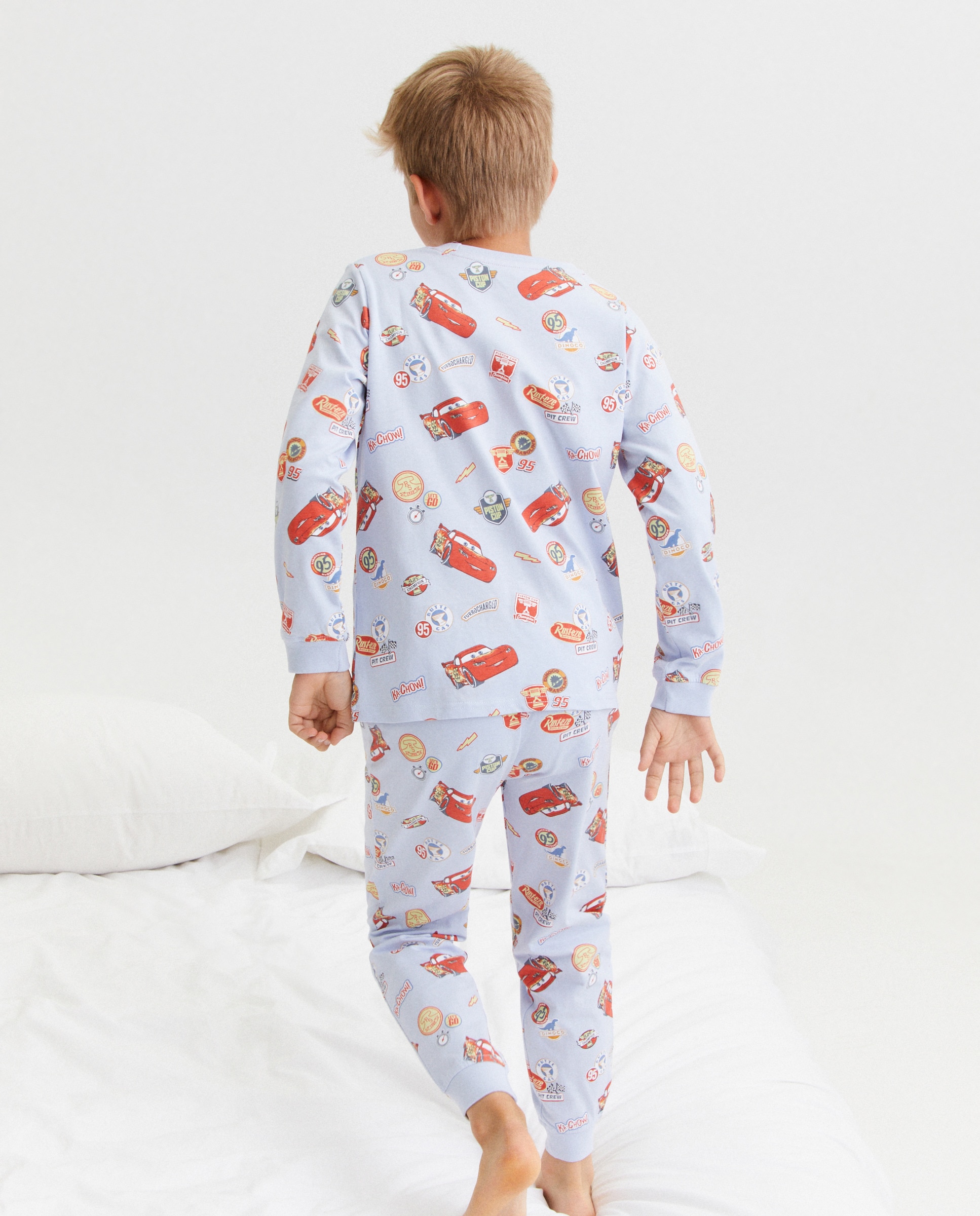 Pijama de Malha com Estampado Carros Azul-marinho-3
