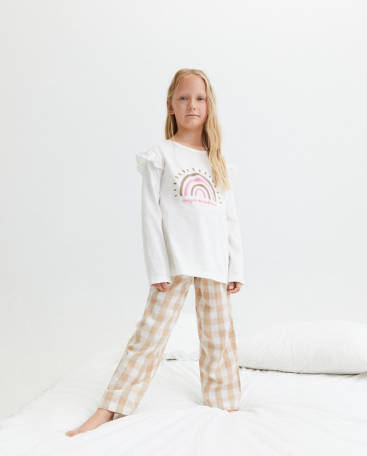 Imagem 0 de Pijama Comprido Misto com Estampado de Fantasia