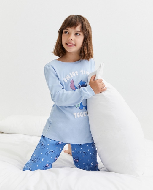 Imagem 0 de Pijama Completo de Malha com Estampado Stitch Together