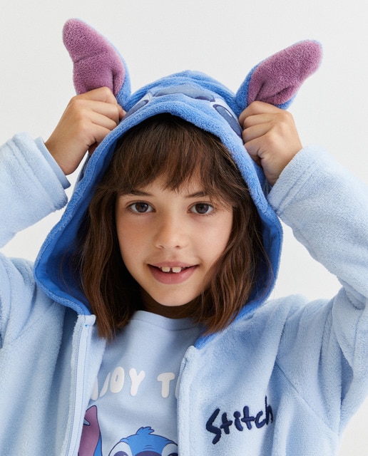 Imagem 0 de Robe às Riscas com Estampado de Fantasia do Stitch