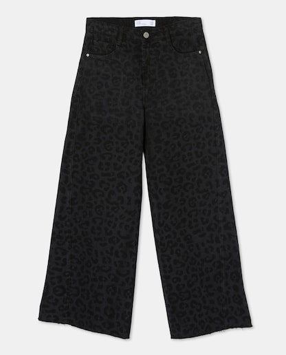 Imagen 0 de Pantalón wide leg sarga print animal de niña