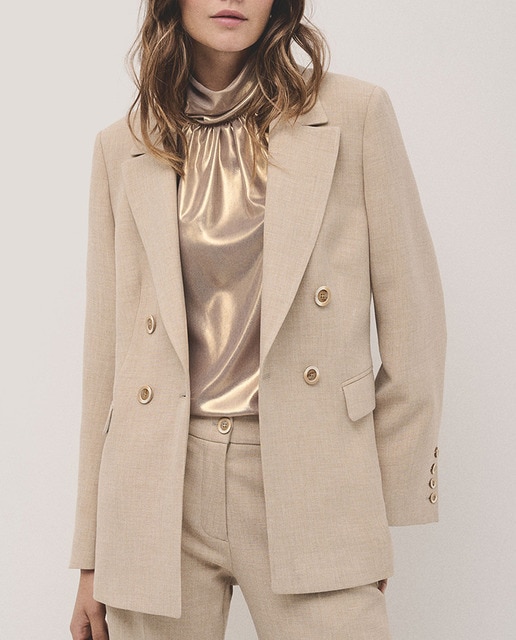 Imagen 0 de Blazer de mujer cruzada doble crepé