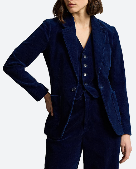 Imagen 0 de Blazer de mujer de algodón con solapas y botón