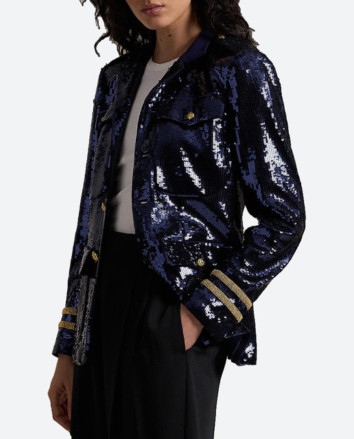 Imagen 0 de Blazer de mujer con lentejuelas y botones dorados