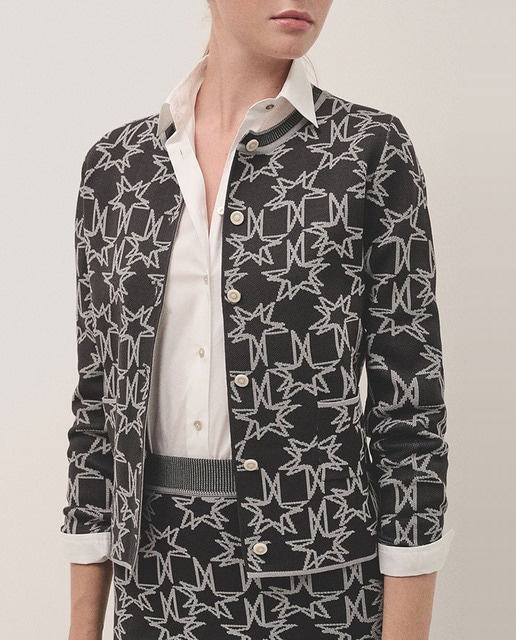 Imagen 0 de Chaqueta de mujer corta Jacquard punto estrellas