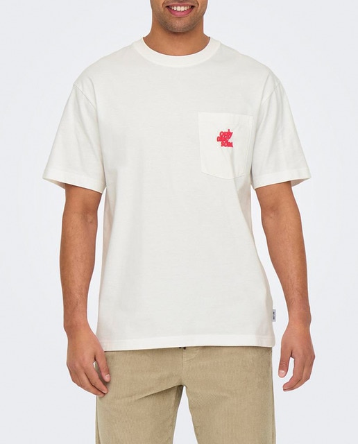 Imagen 0 de Camiseta de hombre con bolsillo frontal y print trasero