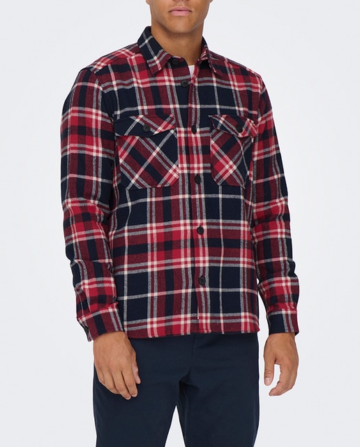 Imagen 0 de Camisa de hombre de cuadros manga larga