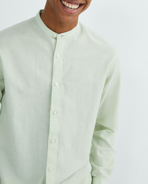 Imagen 0 de Camisa de hombre de lino cuello mao