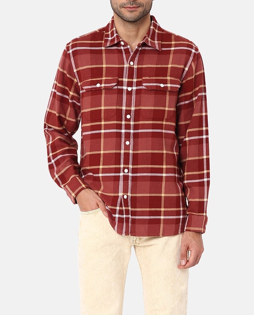 Imagen 0 de Camisa de algodón de hombre de manga larga fit relajado