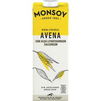 Bebida de Aveia e Cálcio Bio embalagem 1 L - Monsoy