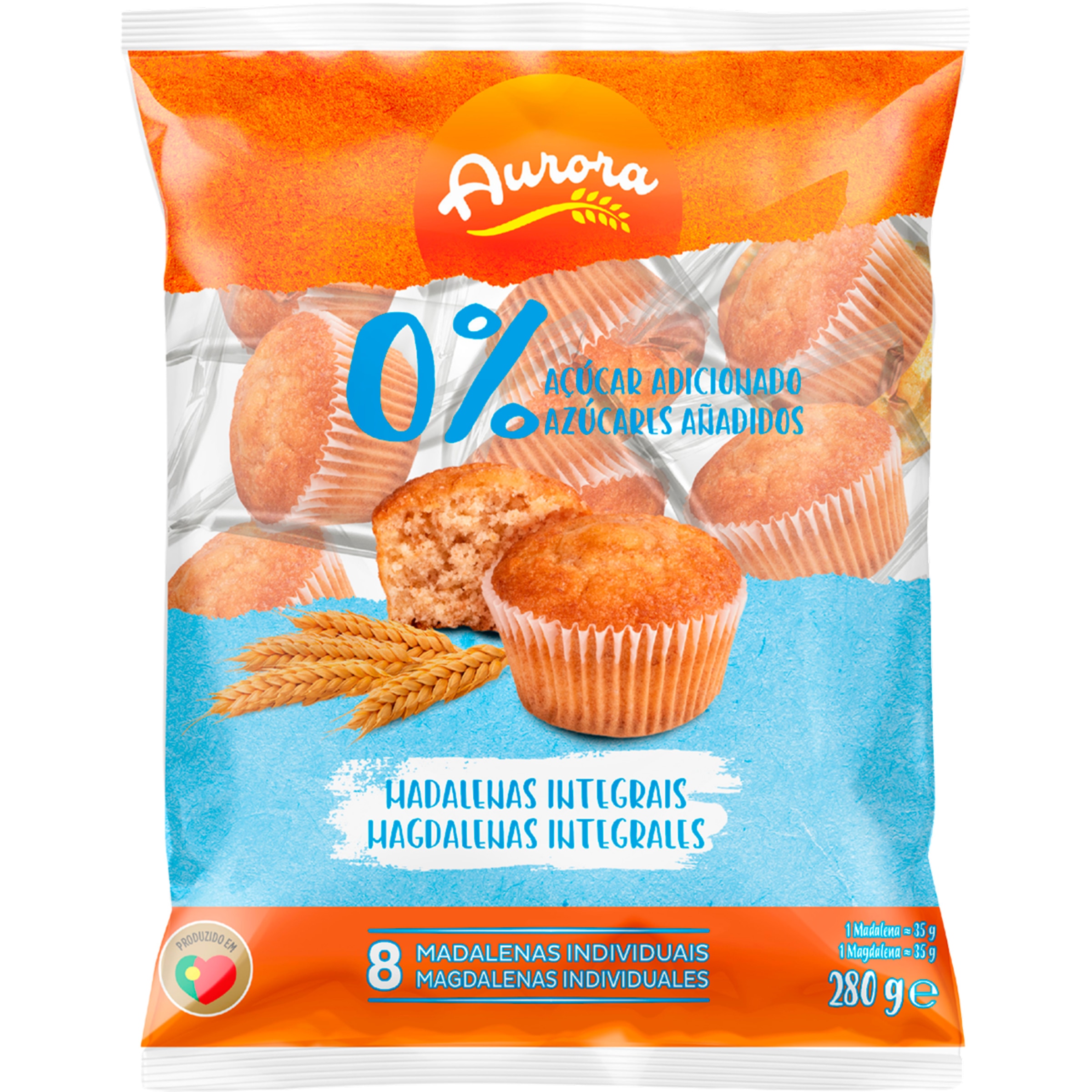 Madalenas Integrais 0% Açúcar embalagem 280 g