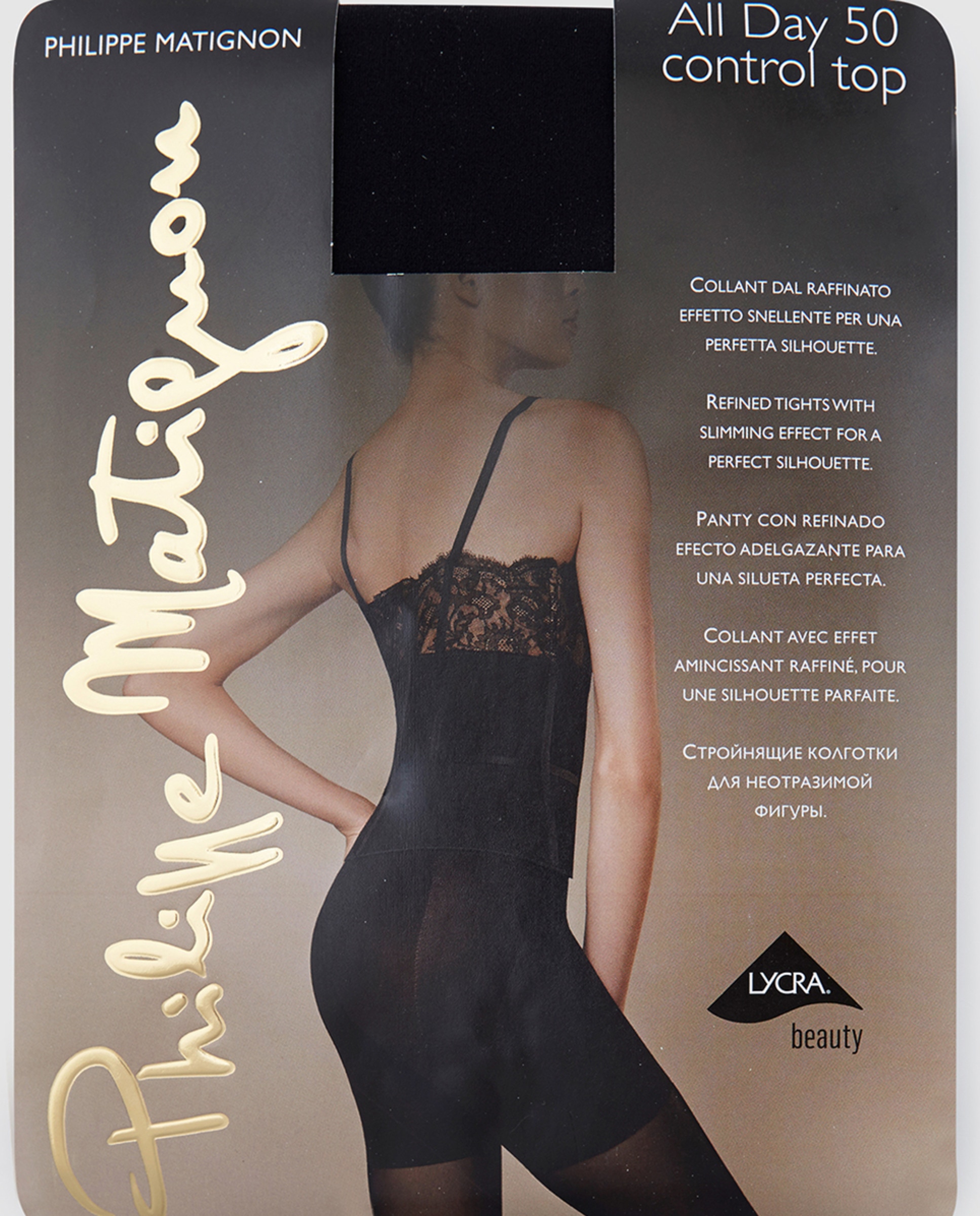 Collants adelgaçantes de mulher Philippe Matignon opacos de 50 deniers Preto-2
