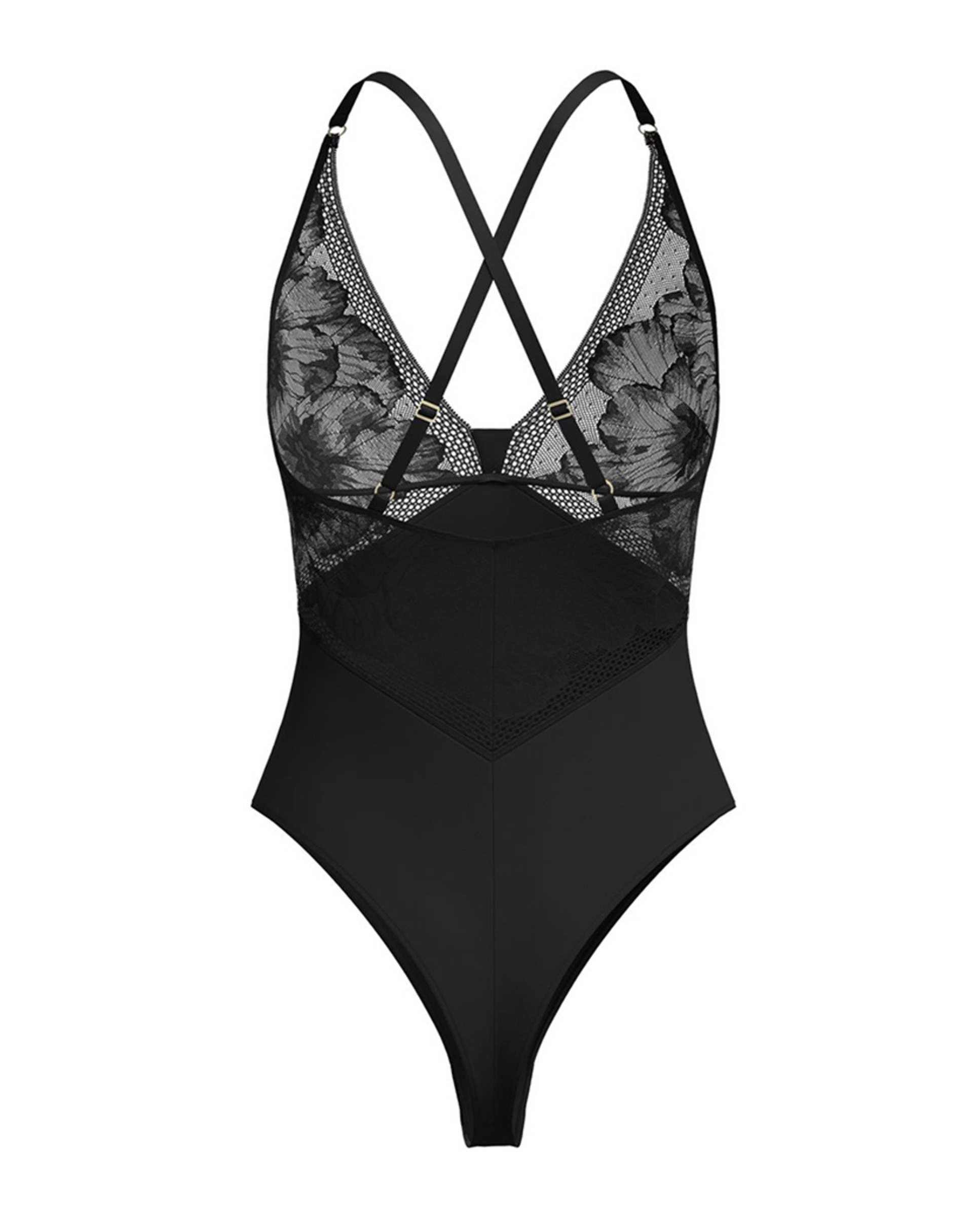 Body com Alças Ajustáveis e Costas Cruzadas Preto-2