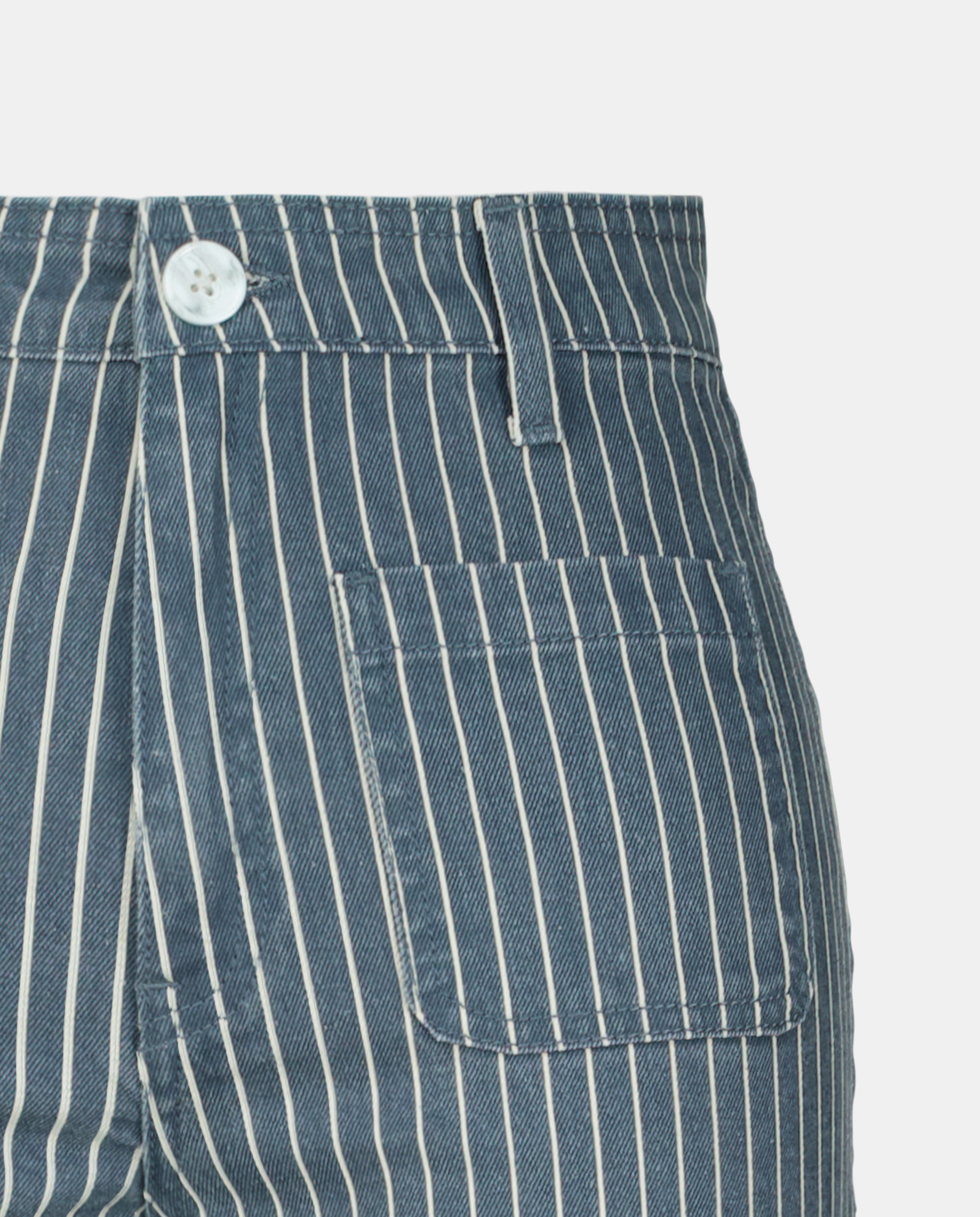 Pantalón campana sarga de mujer con bolsillos Azul-5
