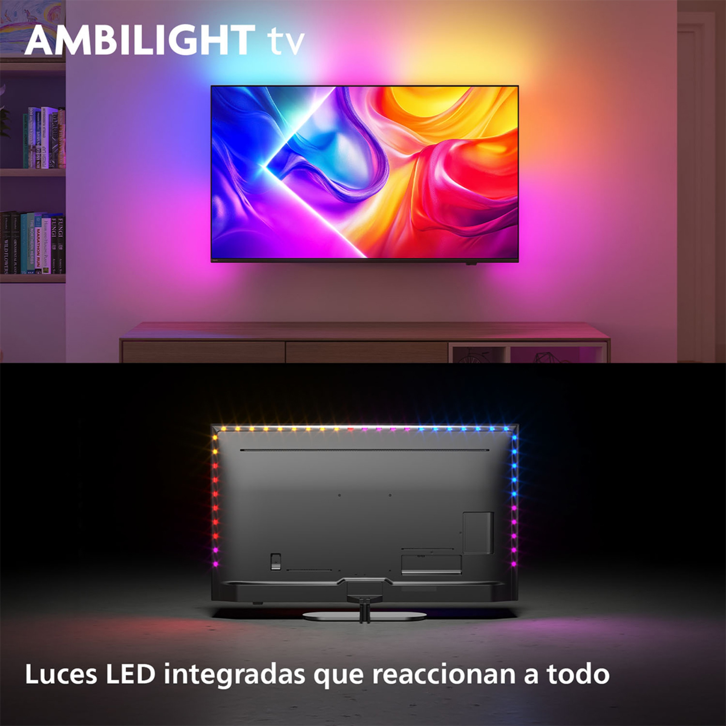 TV QLED 139 cm (55") Philips Ambilight 55PUS9010/12 UHD 4K, Dolby Vision y Dolby Atmos, Titan OS, Smart TV Carbón-3