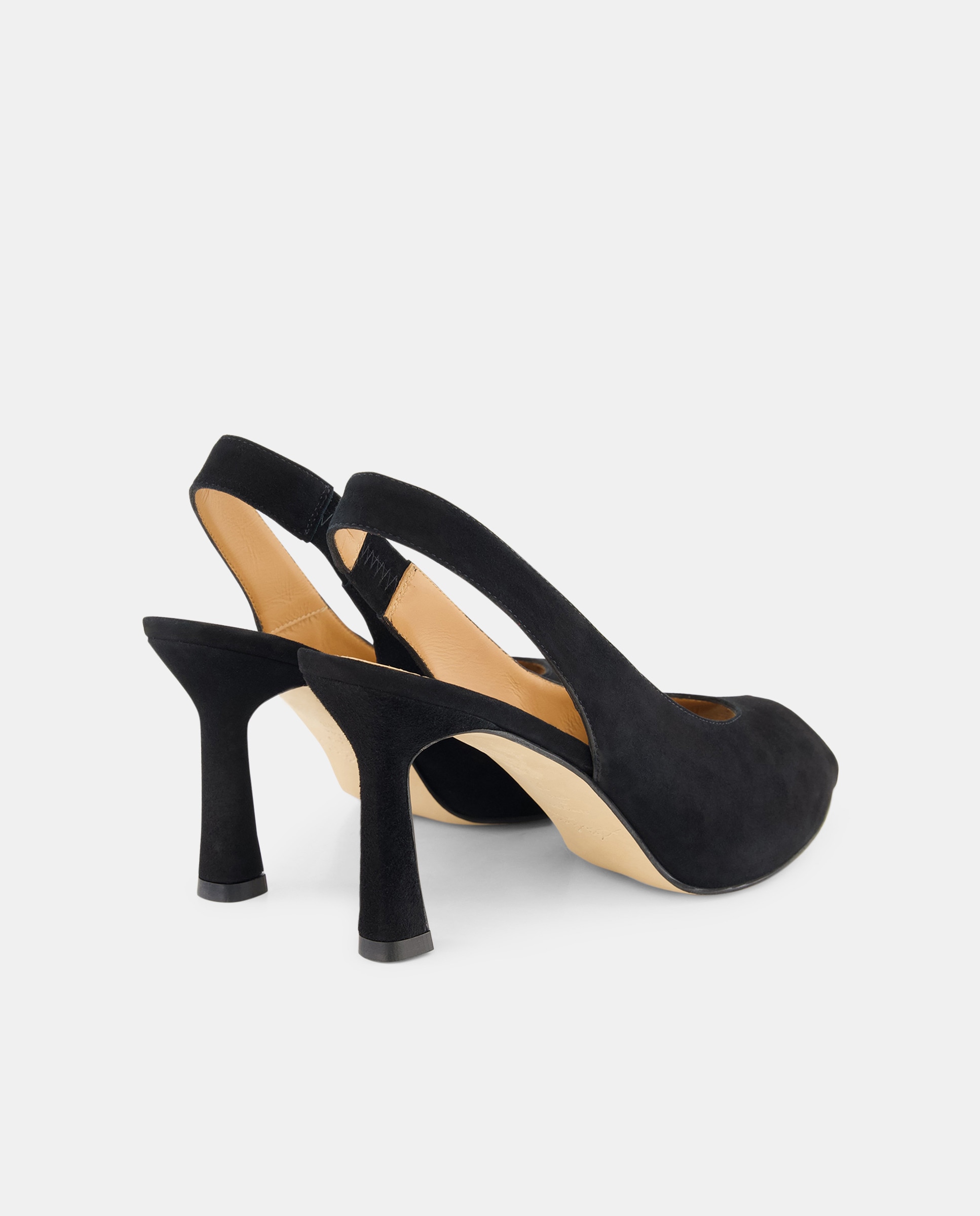 Sapatos Peep Toe com Salto Preto-3