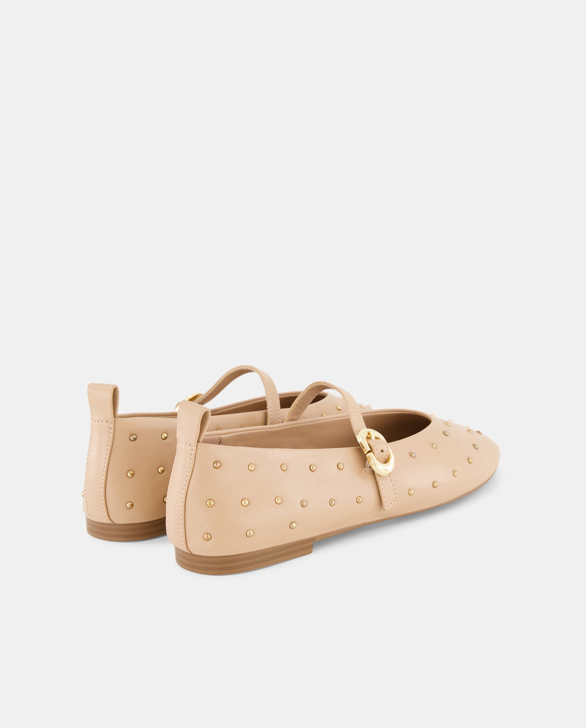 Sapatos Rasos com Pulseira com Tachas 220 Rosa Pálido-3