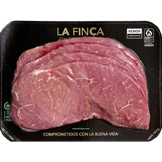 filetes 1ª A para plancha de vacuno joven Dos Primaveras peso aproximado bandeja 400 g - La Finca