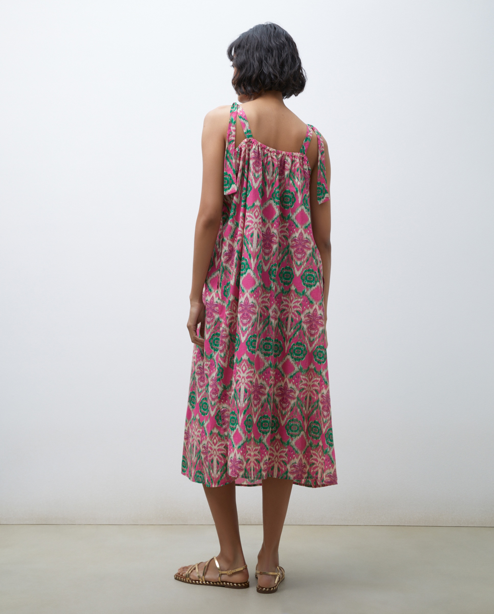 Vestido Comprido de Praia com Estampado Buganvília-3