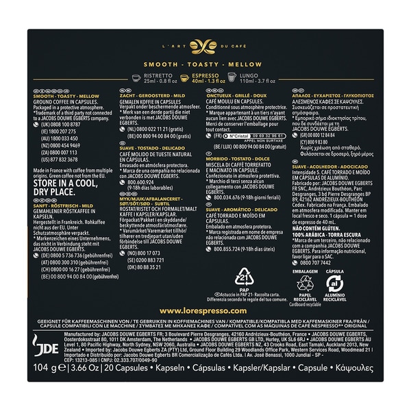 Delizioso coffee intensity 5 case 20 capsules compatible with Nespresso coffee machines