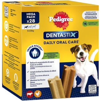 Dentastix snack dental para perros de tamaño pequeño 28 unidades 15,7 g - Pedigree