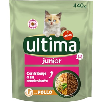 Junior pienso para gatos cachorros con pollo, arroz y cereales integrales bolsa 440 g - Ultima