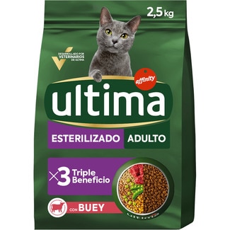 Esterilizado Adult pienso para gatos adultos esterilizados con buey bolsa 2,5 kg - Ultima
