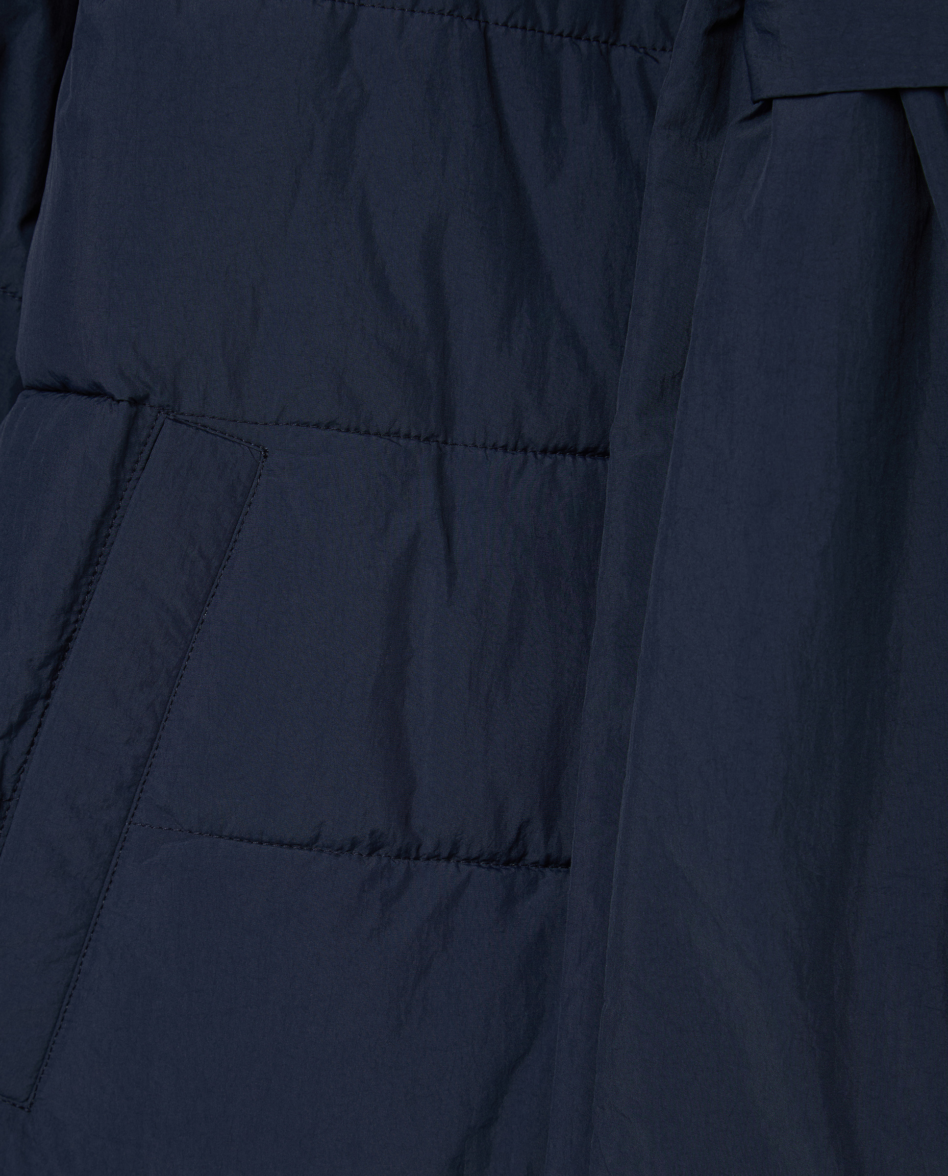Parka Acolchoada com Cachecol Azul-marinho-2