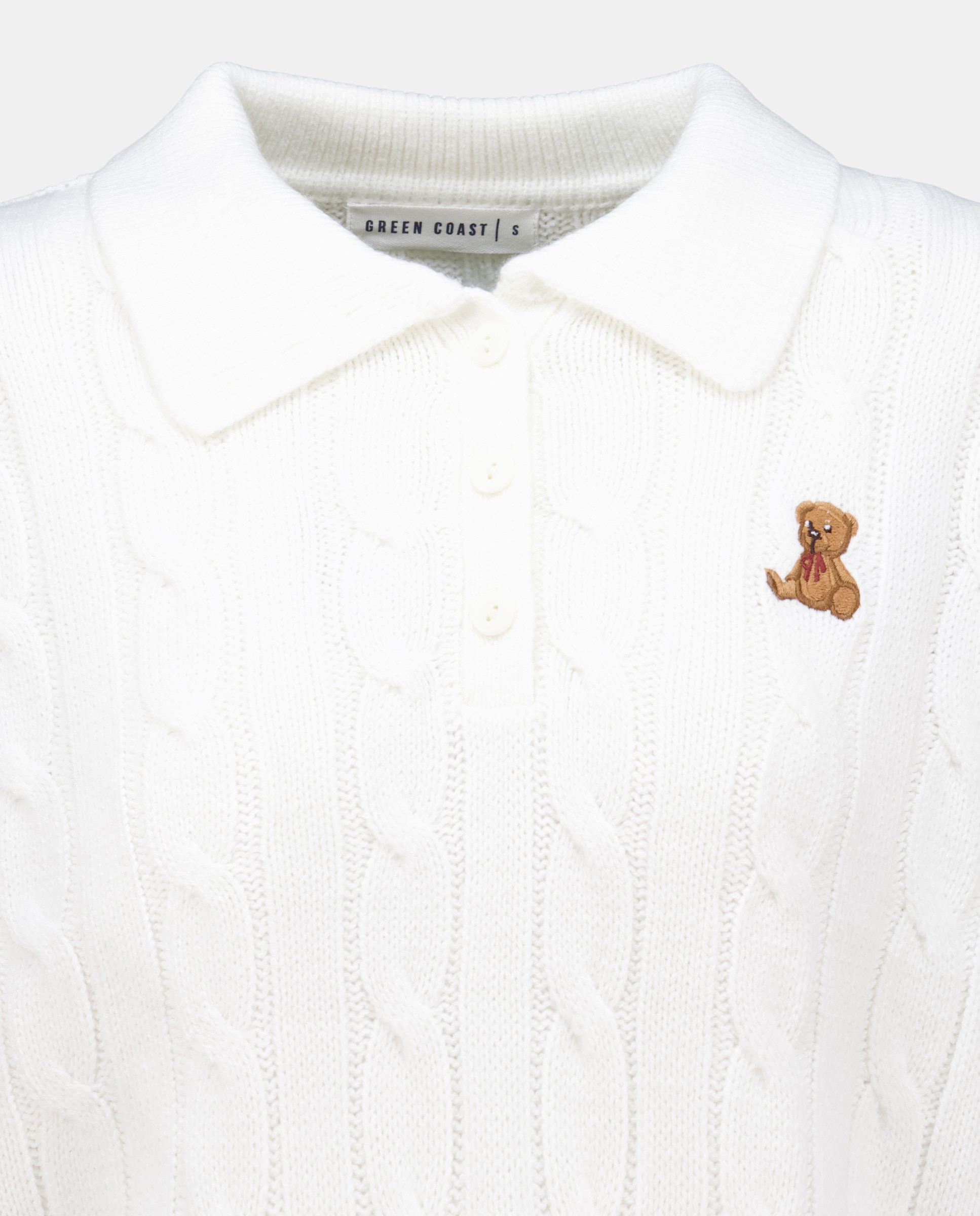 Camisola de Malha Tipo Polo com Tranças 120 Cru-5