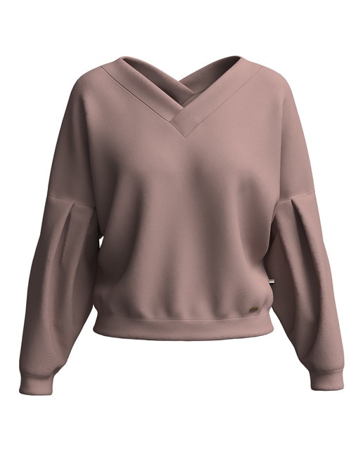 Imagem 0 de Sweatshirt com Decote em V Profundo - Bege