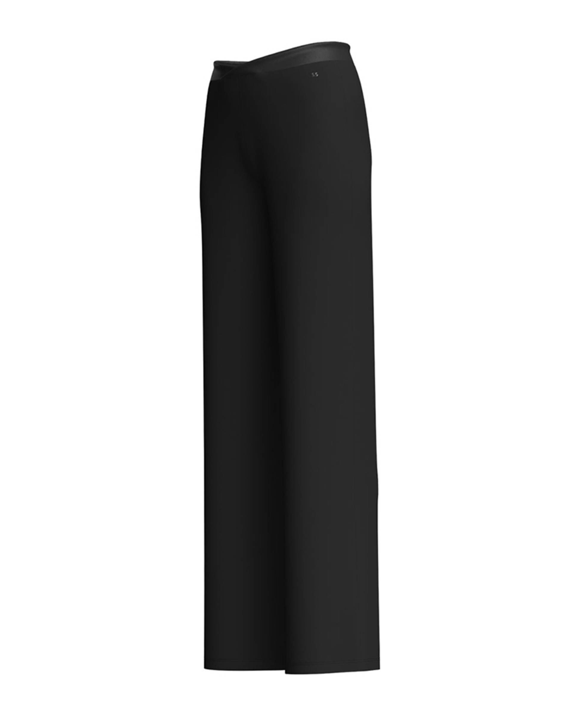 Calças Largas com Cós Elástico e Estampado de Logótipo com Efeito de Pérola - Preto Preto-2