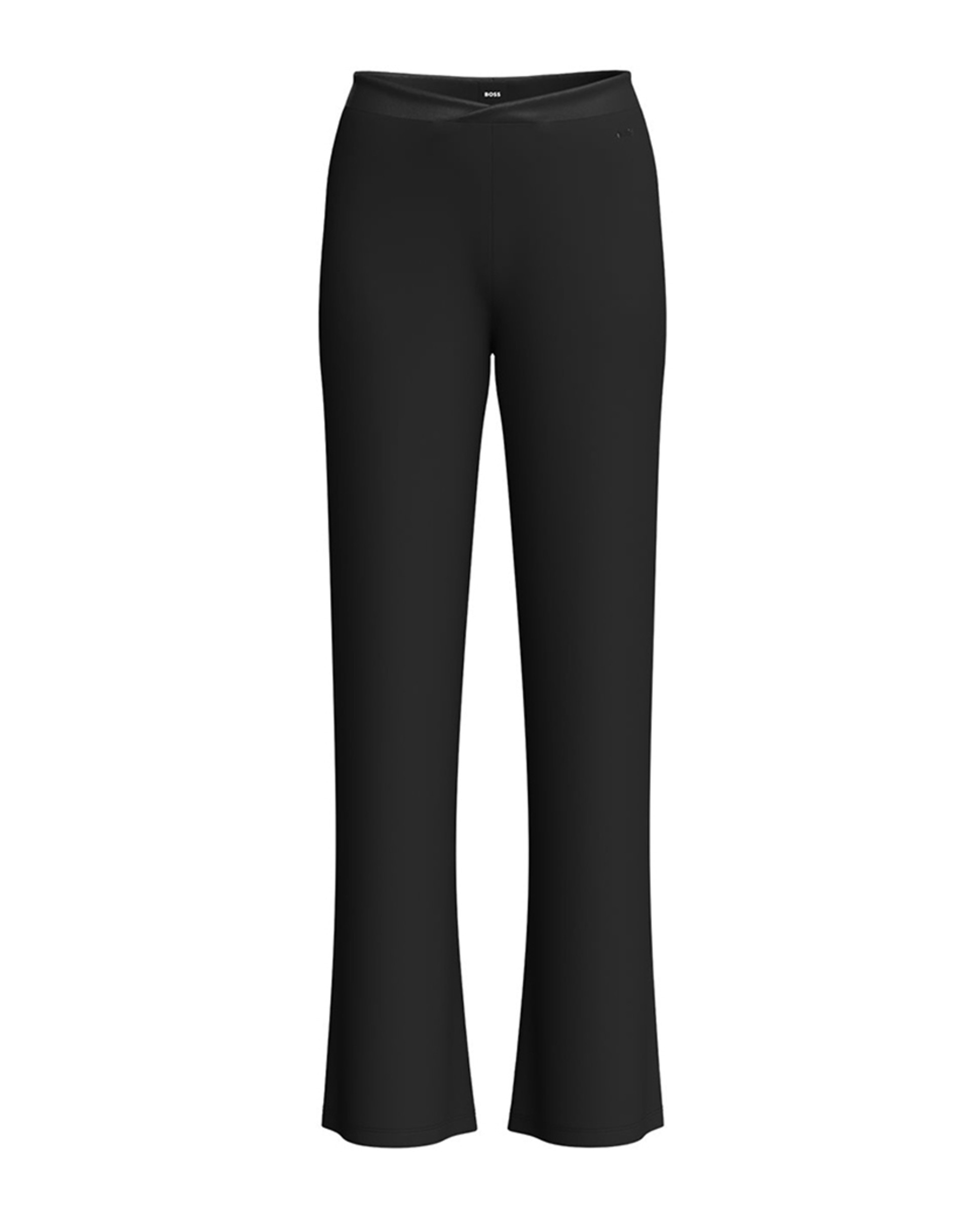 Calças Largas com Cós Elástico e Estampado de Logótipo com Efeito de Pérola - Preto Preto-1