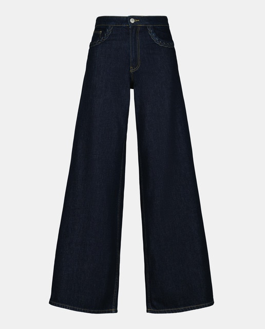Imagem 0 de Jeans Wideleg com Trança nos Bolsos