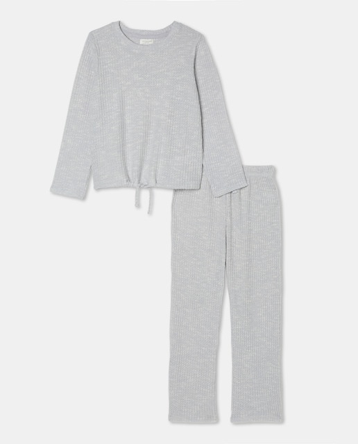 Imagem 0 de Pijama Comprido de Malha Recortada