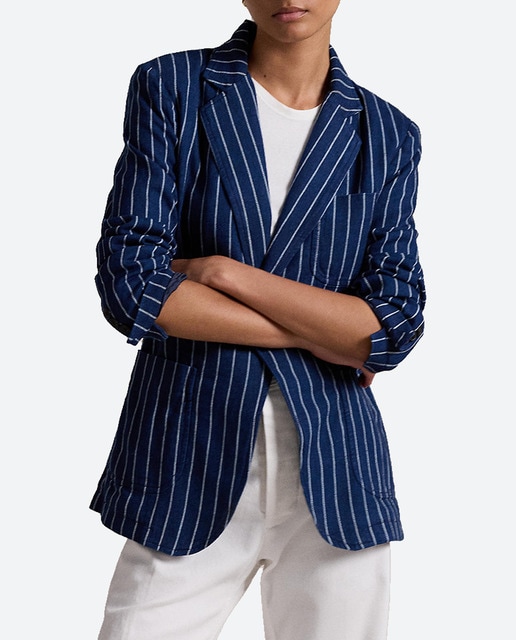 Imagen 0 de Blazer de mujer con estampado de rayas y botón