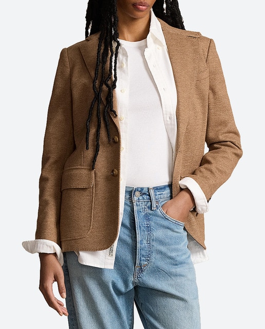Imagen 0 de Blazer de mujer con solapas y estampado de espiga