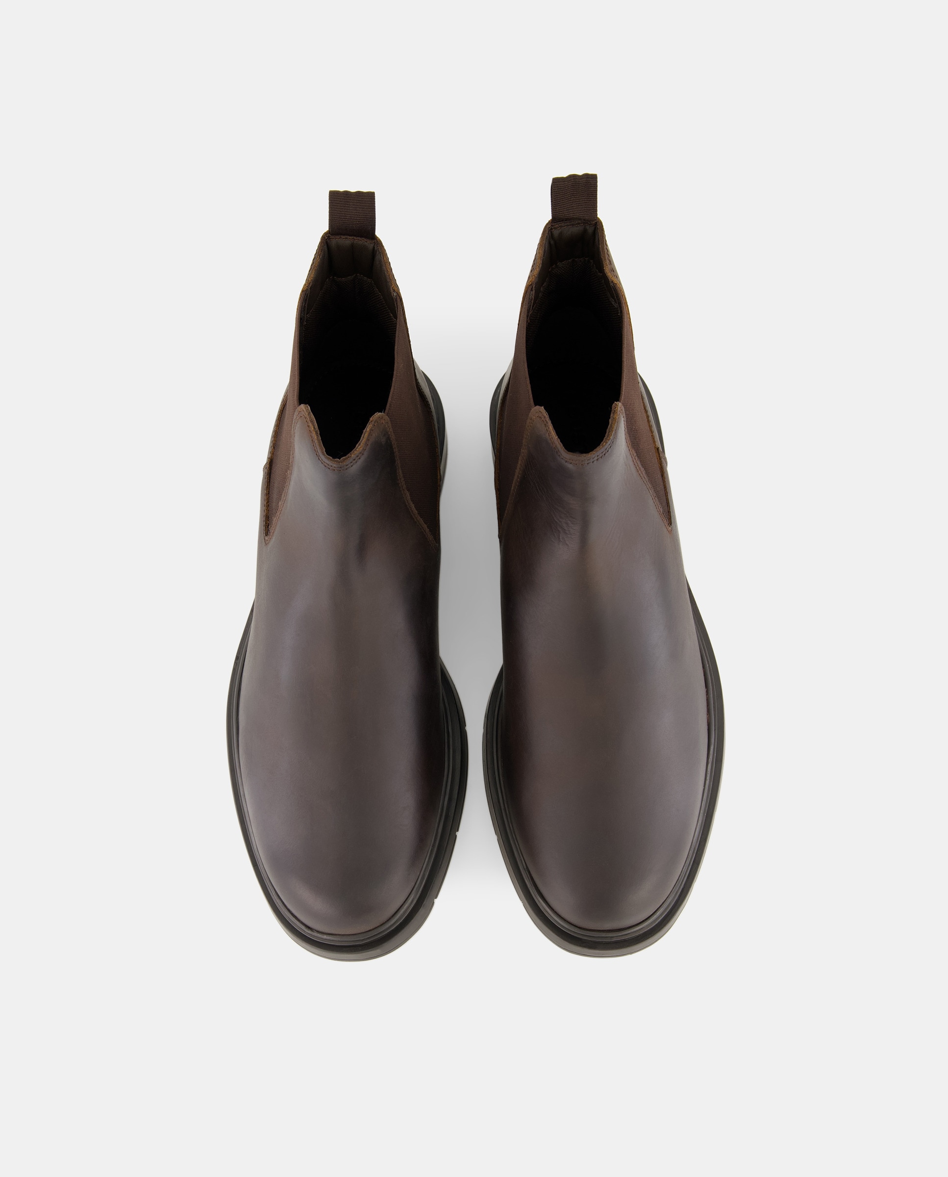 Botas Chelsea em Pele Castanho-4