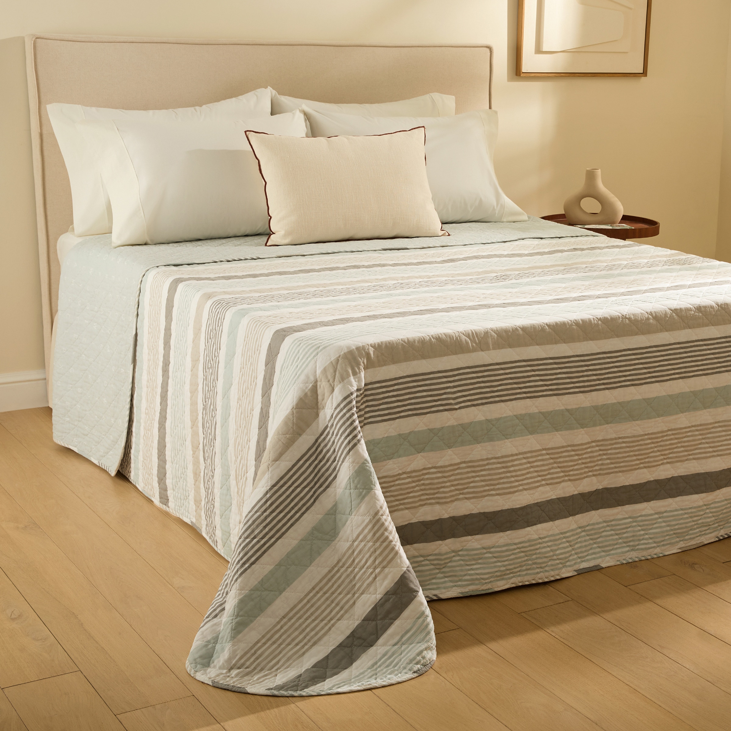 Edredón reversible Coen Basics - El Corte Inglés Verde-1