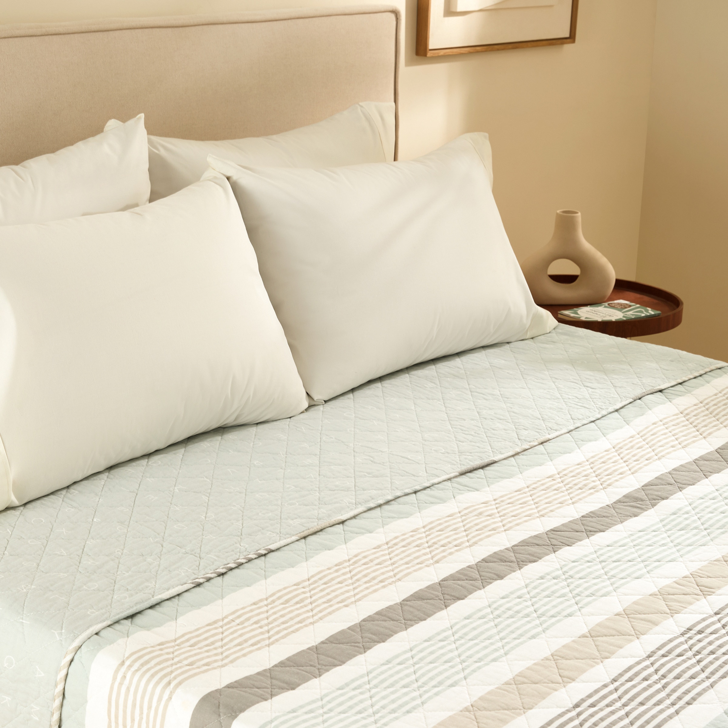 Edredón reversible Coen Basics - El Corte Inglés Verde-2