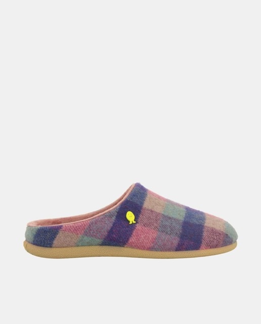 Imagem 0 de Pantufas de Lã com Estampado aos Quadrados
