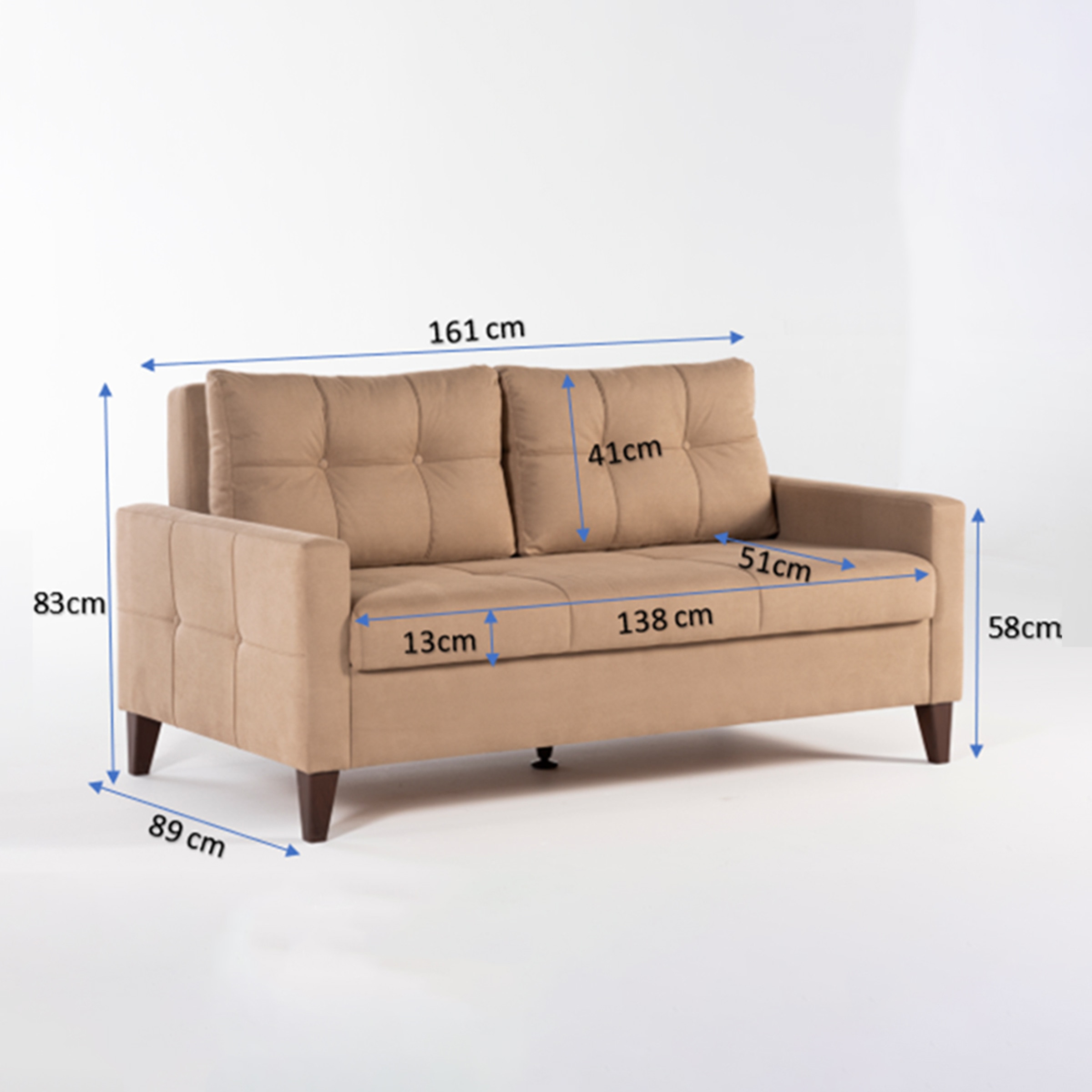 Sofá-Cama de 2 Lugares Brest Branco-8
