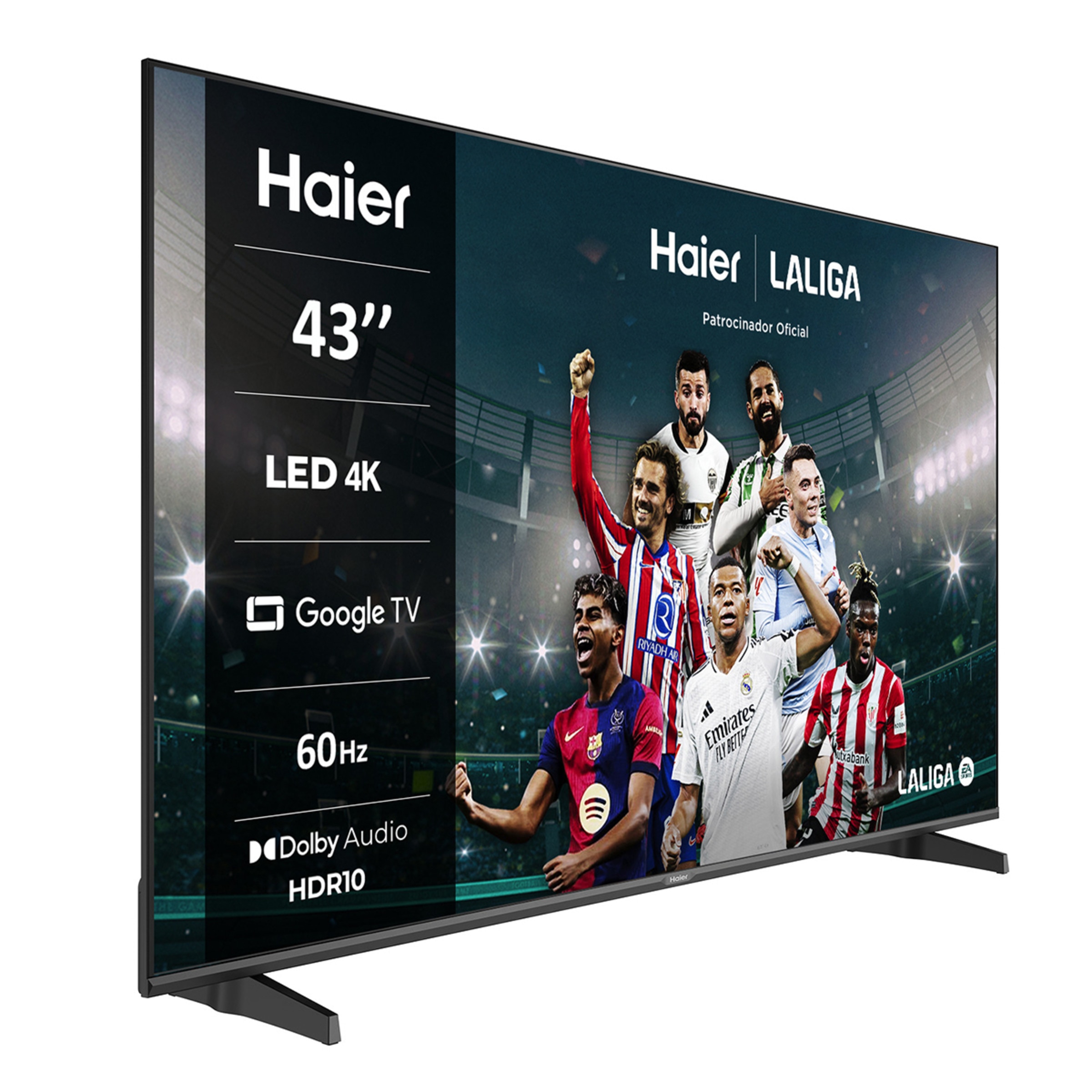 TV LED 108 cm (43") Haier H43K85FUX UHD, Smart Google TV, HDR10, Dolby Audio Negro-3